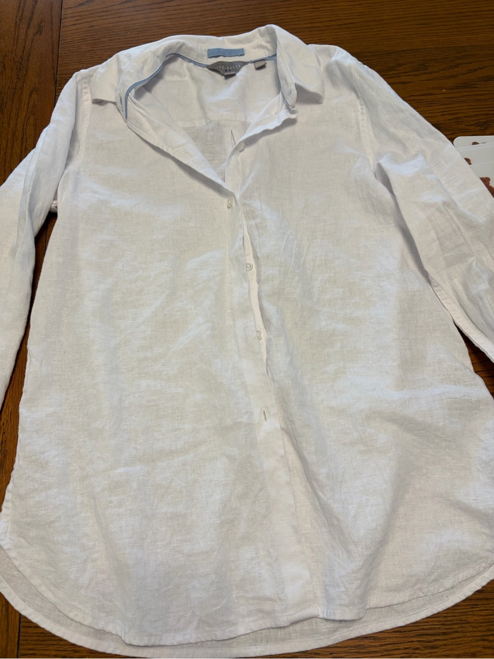 Women’s White Linen Button-Up Shirt